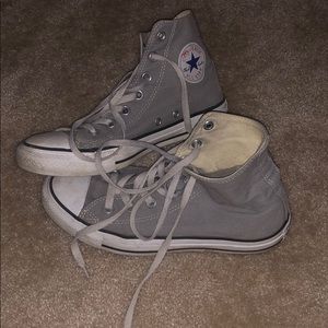 Grey high top converse
